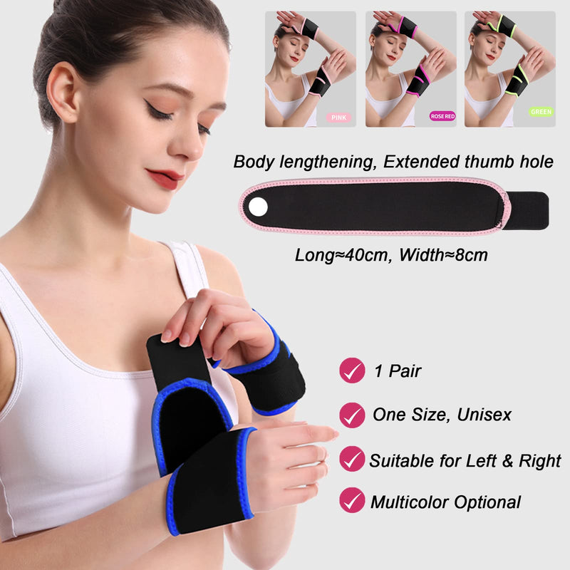 Wrist Support Brace 2 Pack Adjustable Wrist Strap Carpal Tunnel Wrist Support for Sports Protecting Arthritis Tendinitis Pain Relief, One Size Fits Left or Right Hand (Rose) Rose - NewNest Australia