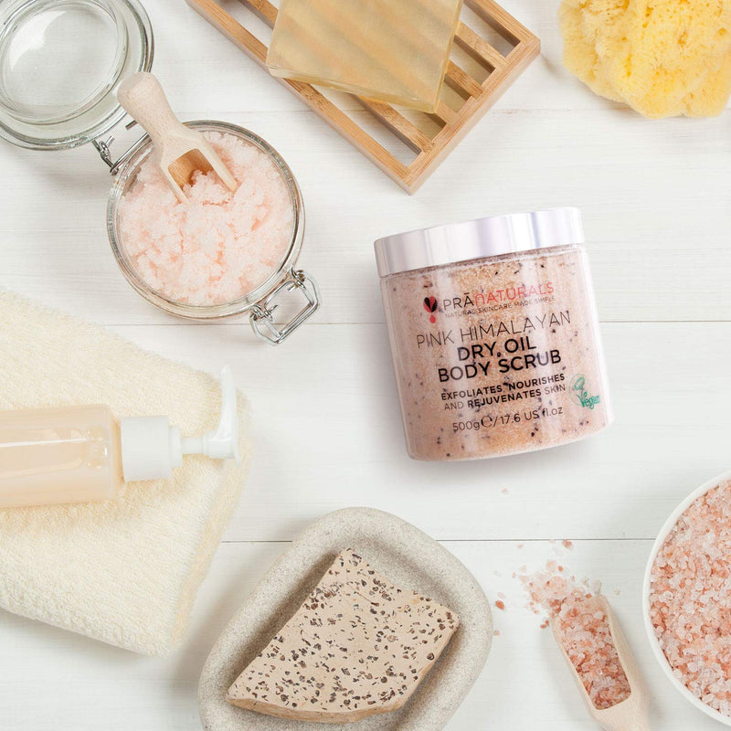 PraNaturals Pink Himalayan Salt Body Scrub 500g, Naturally Rich in Nourishing Minerals & Vitamins, Removes Dead Skin Cells, Rejuvenates Skin, For All Skin Types, Delicately Scented with Natural Oils - NewNest Australia