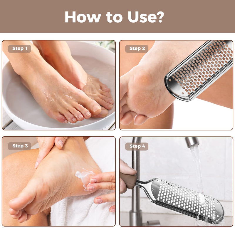 Easkep Callus Remover, Callus Rasp, Foot - Callus File, Callus Removal, Stainless Steel Callus File For Callus Remover, Strong Callus Dead Skin, Foot Scraper (Silver) - NewNest Australia