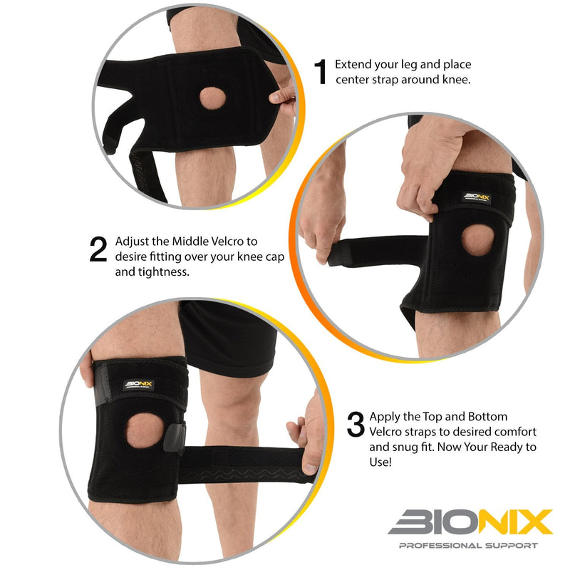 Bionix Knee Support Patella Stabiliser, Full Adjustable Neoprene Strap Brace with Compression Bandage For Joint Pain Relief, Runners Knees, Arthritis, Meniscus Tear, Tendonitis, ACL For Men and Women - NewNest Australia