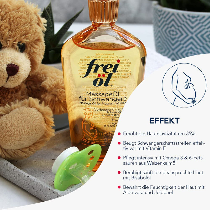 Frei √∂L Massage Oil For Pregnant Women, Effectively Prevents Stretch Marks, Pharmacy Quality, All Skin Types Including Sensitive Skin, Climate-Neutral, Vegan (1 X 125 Ml) - NewNest Australia