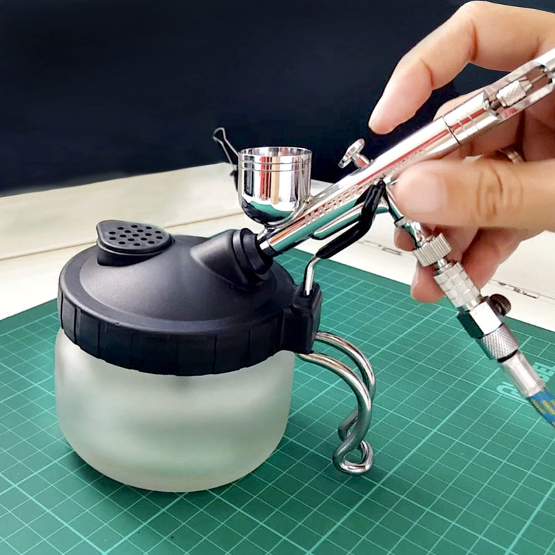 Airbrush Cleaning Kit - Airbrush Clean Pot Glass Cleaning Jar with Holder, 5pc Cleaning Needles, 5pc Cleaning Brushes, 1 Wash Needle, 2 Extra Filters Airbrush Cleaning Kit - NewNest Australia