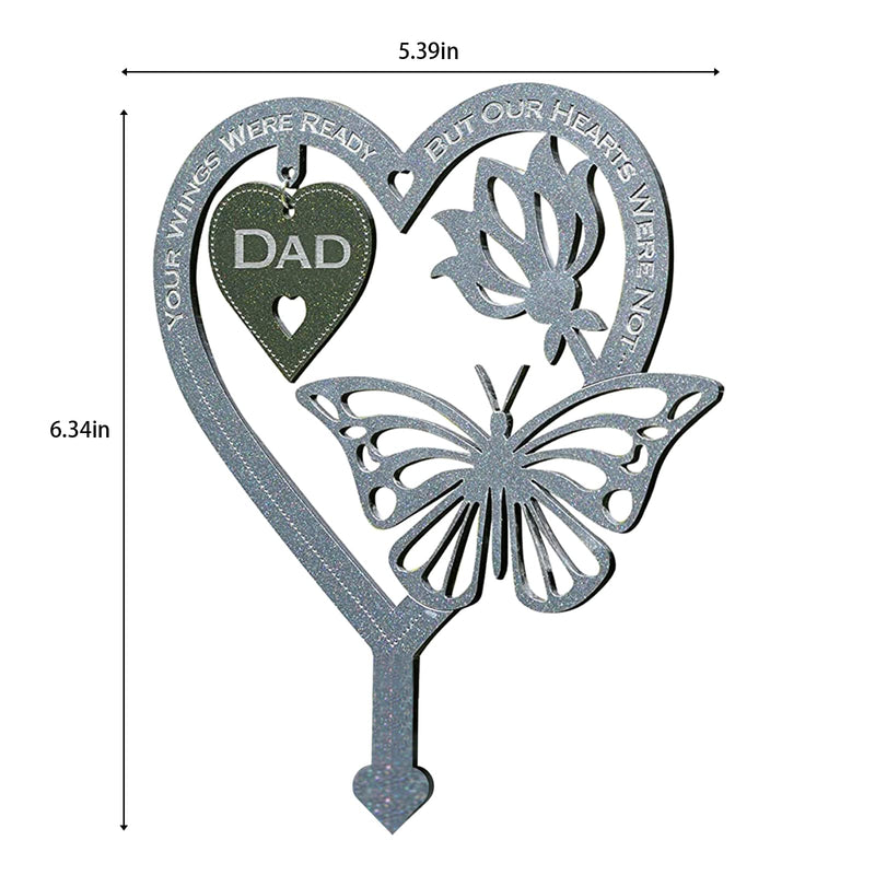 Memorial Plaques for Outdoors for Loss of Father Gift Condolence Gifts in Memory of Heart Shaped Butterfly Garden Memorial Ornament (DAD) Dad - NewNest Australia