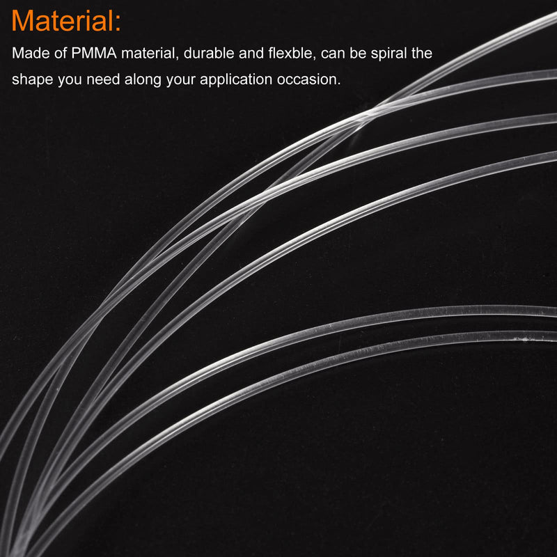 MECCANIXITY PMMA Side Glow for LED Light Guide in Home, Hotel Fiber Optic Cable Transparent 1.5mm 50M /164 FT - NewNest Australia