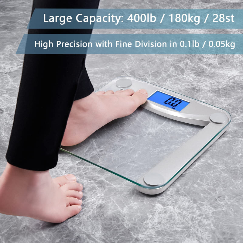 Vitafit Digital Bathroom Scales, Commitment In High Precision Technology For Body Scales Over 20 Years, Weight Scales With Extra Large Lcd Display, 180 Kg, Clear Glass - NewNest Australia