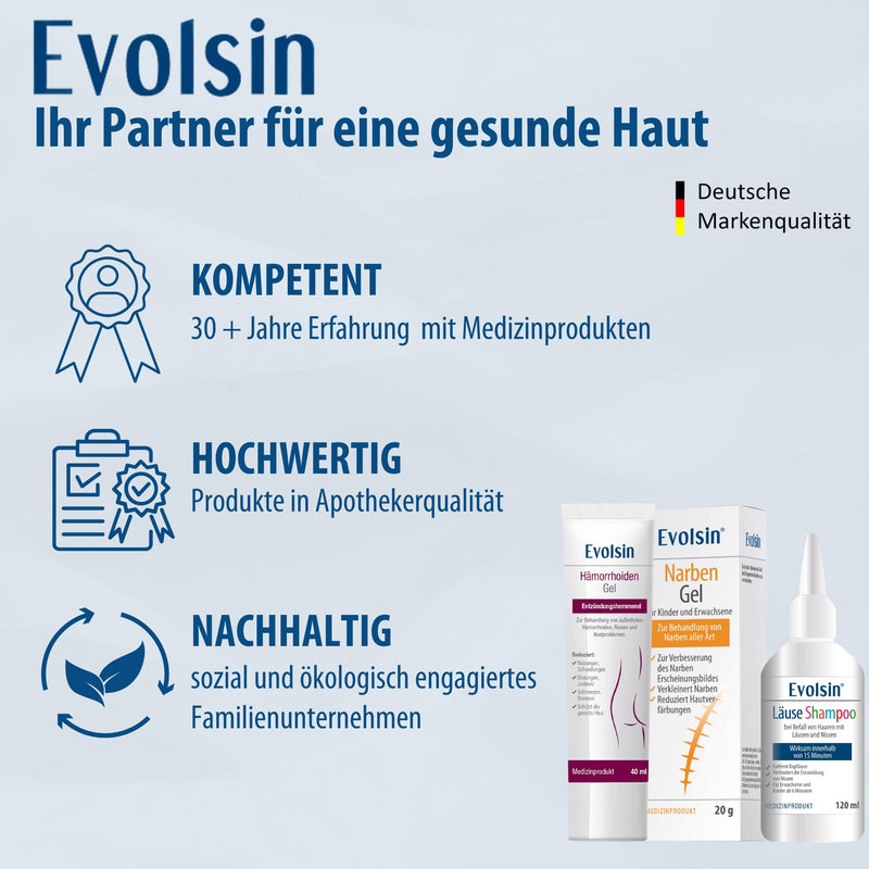 Evolsin® scar gel for children and adults - scar ointment reduces the visibility of scars and reduces tissue tension and itching - scar cream for all types of scars (20 g) - NewNest Australia