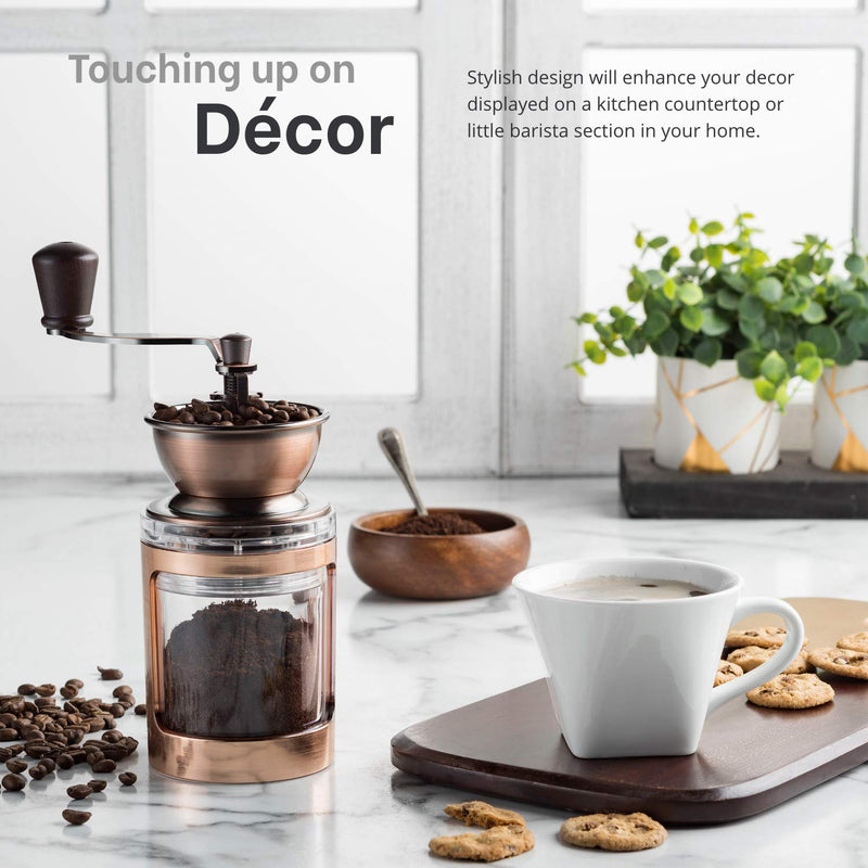 NewNest Australia - MITBAK Manual Coffee Grinder With Adjustable Settings| Sleek Hand Coffee Bean Burr Mill Great for French Press, Turkish, Espresso & More | Premium Coffee Gadgets are an Excellent Coffee Lover Gift Idea 