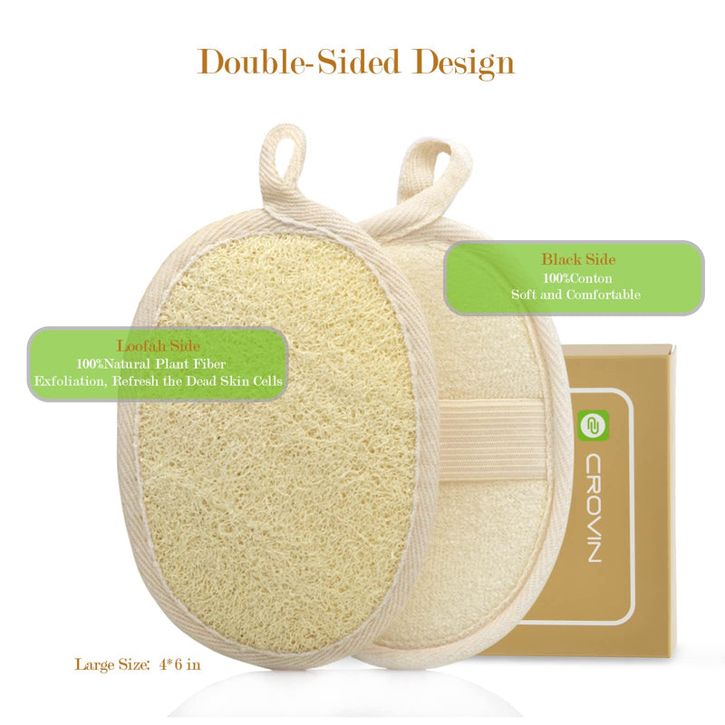 Crovin Loofah Pads - Exfoliating Loofah Body Scrubber 100% Natural Bath Sponge for Men and Women’s SPA - 6 Packs Gifts Luffa Package,Perfect for Bath Shower - NewNest Australia