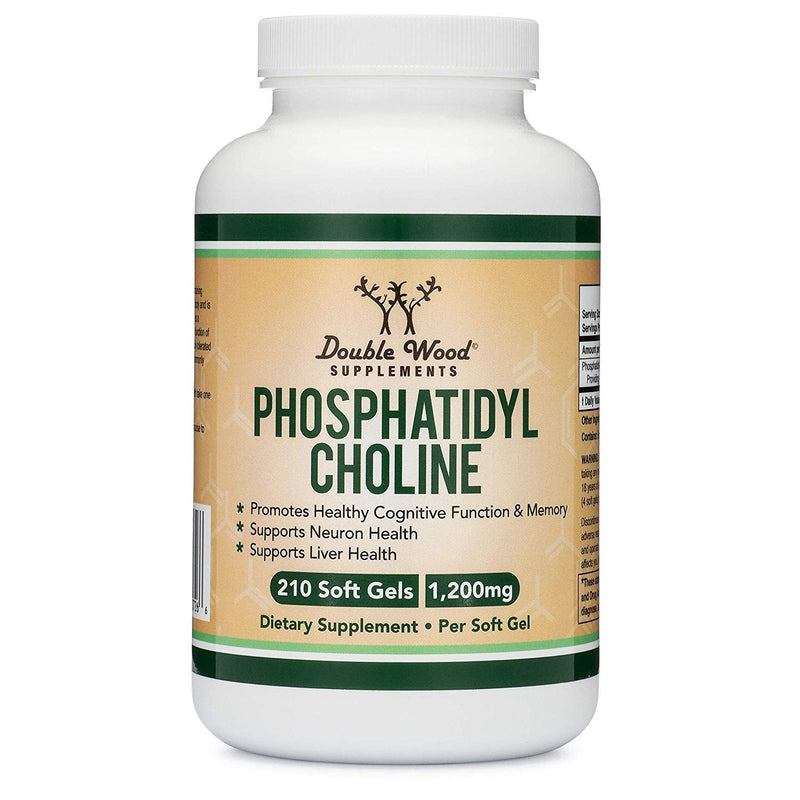Phosphatidylcholine 1,200mg – 210 Softgels – Enhanced Version of Sunflower and Soy Lecithin - Non-GMO, Manufactured and Tested in The USA to Support Brain Health by Double Wood Supplements - NewNest Australia