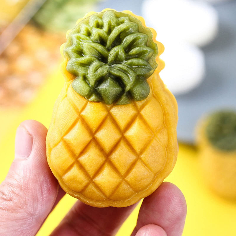 2 Set Pineapple Plastic Mooncake Mold Pineapple Lotus Stamp Hand Press Moon Cake Mould Pineapple Mooncake Cookie Cutter Bakeware Tools - NewNest Australia