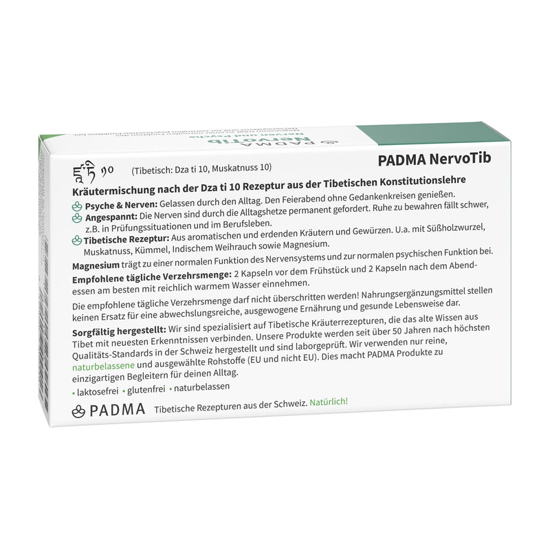 PADMA NervoTib Tibetan herbal formula with magnesium. This supports nerves, psyche, energy metabolism and reduces fatigue. 60 capsules single - NewNest Australia