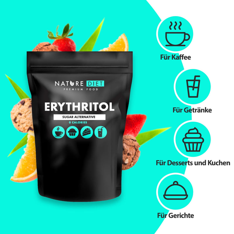 Nature Diet - Erythritol 2 x 1000 g | Natural sweetener | Zero calories | Sugar substitute 1 kg (pack of 2) - NewNest Australia