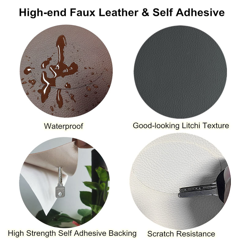 ILOFRI Large Leather Repair Patch 60x17 inch, Self Adhesive Vinyl and Leather Repair Tape Kit for Couch, Car Seat, Furniture, Upholstery, Sofa, Chairs, Handbags, Boots, Book Cover, Jacket - Beige - NewNest Australia