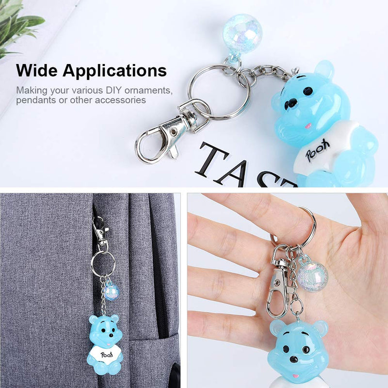 160PCS Swivel Snap Hook with Key Chain Rings Set- 40PCS Swivel Lobster Clasp, 40PCS Key Rings with Chain, 40pcs Jump Rings and 40pcs Screw Eye Pins for Keychain Lanyard, Crafts and Jewelry Making - NewNest Australia