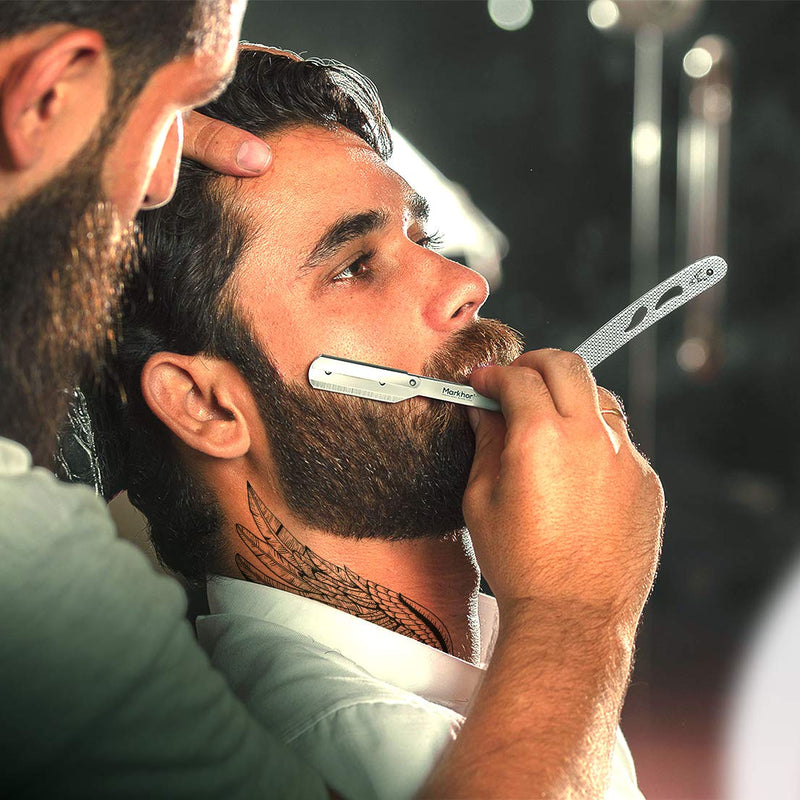 Markhor® Cut Throat Razor Kit, Stainless Steel Straight Razor - Professional Barber Razor, Premium Quality Straight Edge Razor, Moustache & Beard Shaving Razor, Single Blade Razor - NewNest Australia
