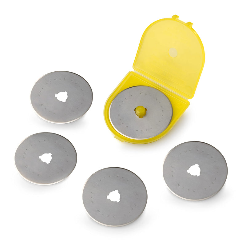 OLFA 60mm Rotary Cutter Replacement Blades, 5 Blades (RB60-5) - Tungsten Steel Circular Rotary Fabric Cutter Blade for Crafts, Sewing, Quilting, Fits Most 60mm Rotary Cutters - NewNest Australia