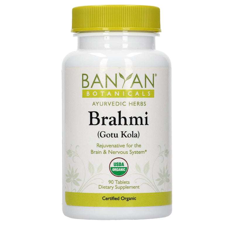 Banyan Botanicals Brahmi/Gotu Kola Tablets - USDA Organic - 90 Tablets - Centella asiatica - Brain & Nervous System Rejuvenative* - NewNest Australia