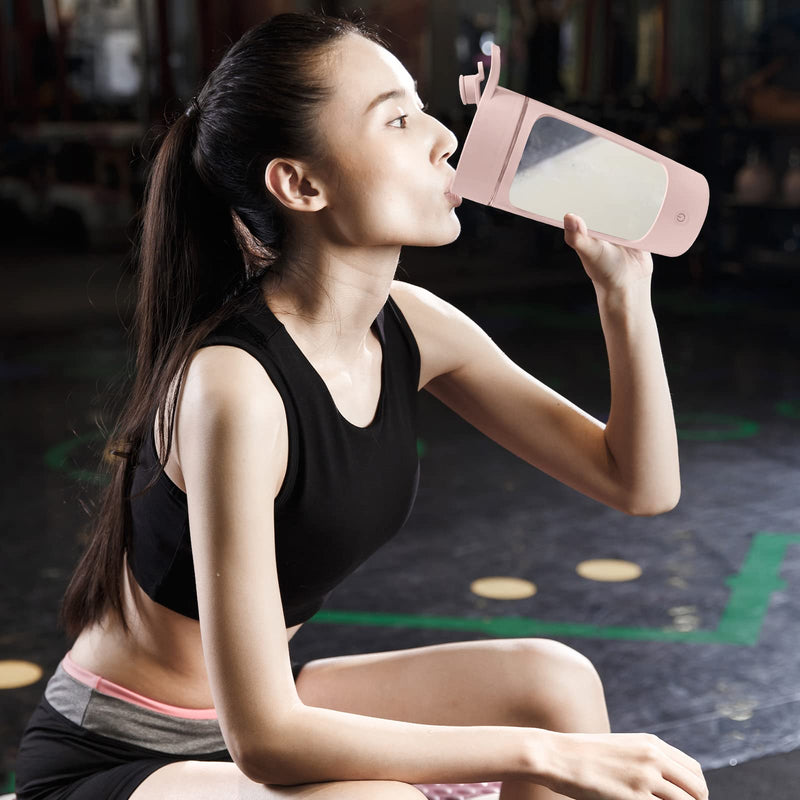 EQURA Electric Shaker Protein Shaker, 650ML USB Rechargeable Protein Shake Mixer, Tritan Electric Protein Shaker, BPA-Free (Pink) Pink - NewNest Australia
