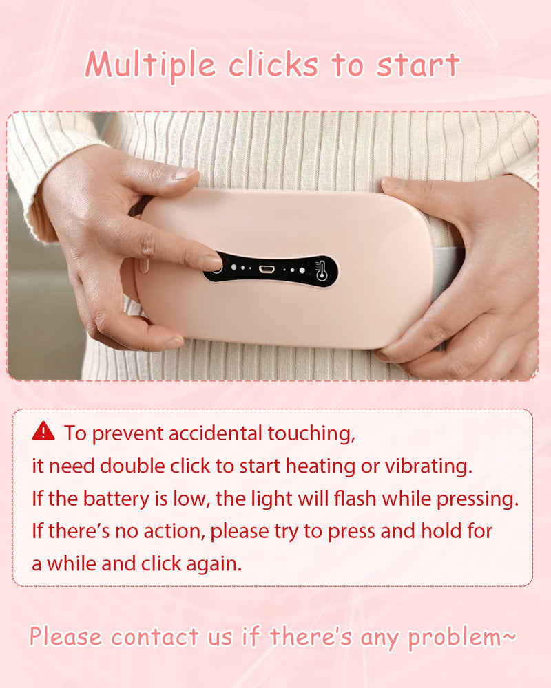 Pain Relief Heating Pad, Period Heating Belt & Menstrual Cramp Massager with 3 Heat Levels & 3 Massages Modes Rechargable Electric Fast Warming Belly Belt, Gifts for Women Lady & Girl, Pink - NewNest Australia