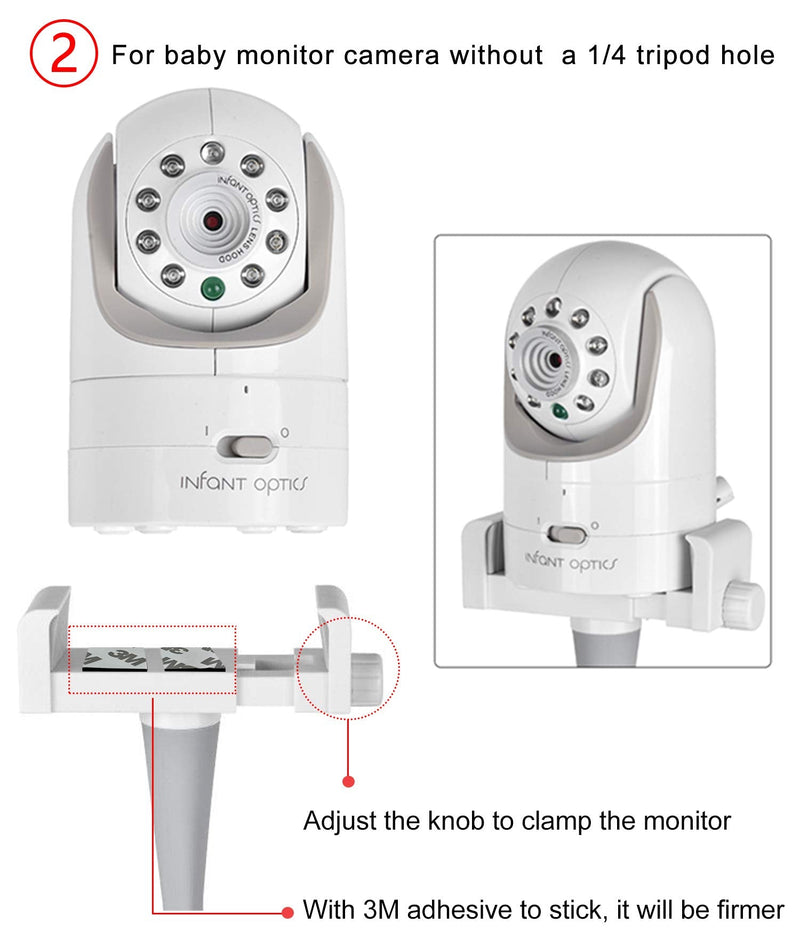 Baby Monitor Mount Camera Shelf Compatible with Infant Optics DXR 8 & DXR-8 Pro and Most Other Baby Monitors,Universal Baby Camera Holder,Attaches to Crib Cot Shelves or Furniture (Gray) Gray - NewNest Australia