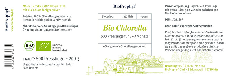 Bioprophyl Execution Continuation Pack - 1X Organic Chlorella 500 + 1X Wild Garlic Essence - Pure Natural Without Additives - For One Month To Optimal Continuation Of Your Treatment According To Dr. - NewNest Australia