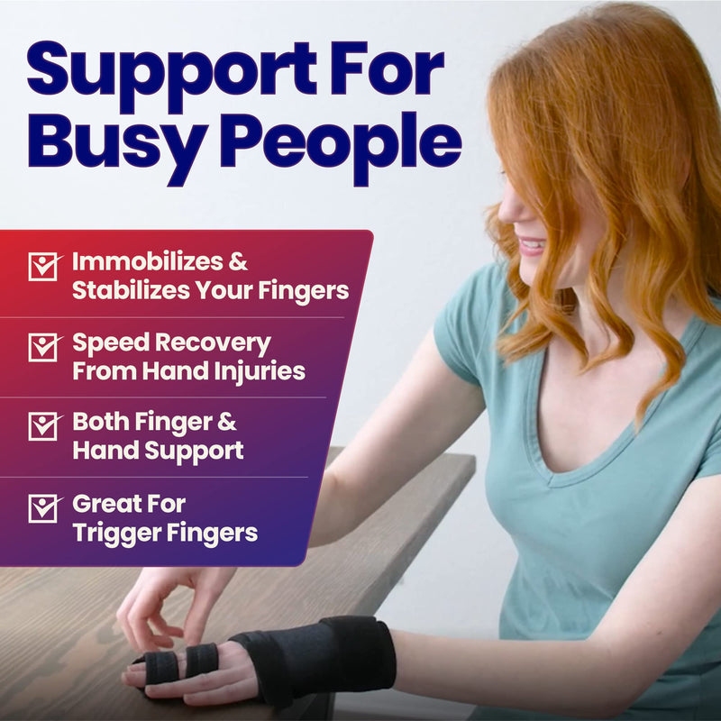Trigger Finger Splint Finger Brace – Supports Two or Three Fingers. Help Broken Fingers Hand Contractures, Arthritis, Tendonitis, Mallet Fingers or Hand Splint for Metacarpal Fractures (Left - S/M) Left - Small/Med - NewNest Australia