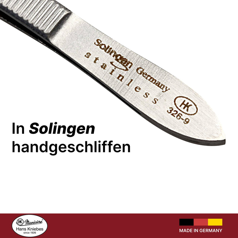 HK Manicure by Hans Kniebes - 9 cm diabetic tweezers - rounded eyebrow tweezers from Solingen - stainless steel - NewNest Australia