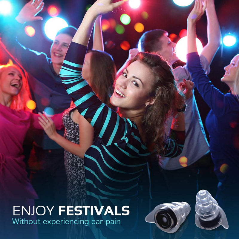 High Fidelity Concert Earplugs, Reusable Musicians Ear Plugs, 24dB Advanced Filter Technology Ear Protection for Music Festivals, DJs, Musicians Black - NewNest Australia