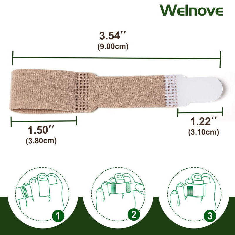 Welnove 10Pcs Hammer Toe Corrector, Hammer Toe Separator Splints, Hammer Toe Straightener Bandages, Cushioned Fabric Toe Wraps for Correcting Hammer Toes, Crooked Toes and Overlapping Toes - NewNest Australia