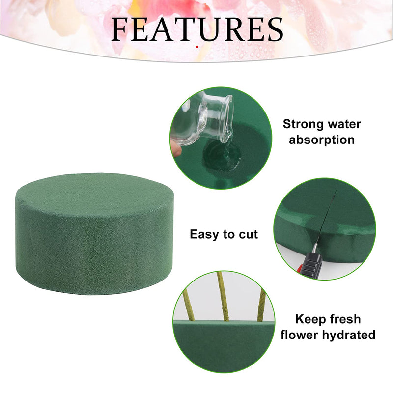 LOMIMOS 20PCS 3'' Round Floral Foam Bricks,Wet Florist Styrofoam Block Flower Arrangement Supplies for Craft Project 4*8cm - NewNest Australia