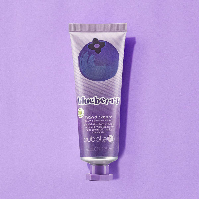 Bubble T Cosmetics, Blueberry Hand Cream Vegan Friendly with Shea Butter Suitable for Dry Sensitive Skin 60ml, Purple - NewNest Australia