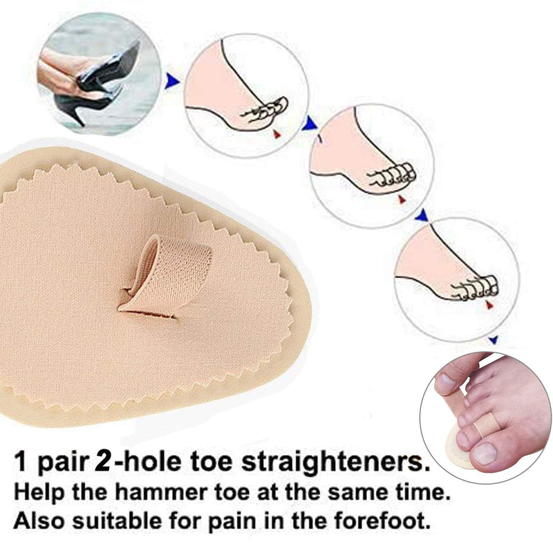 Mcvcoyh Adjustable 2 Loops Toe Splint, Hammer Toe Straightener with Cushion for Toe Claw, Curled & Crooked Toes - Support Guard Protector for Pre Post Surgery Broken Overlapping Toes 1 Pair - NewNest Australia
