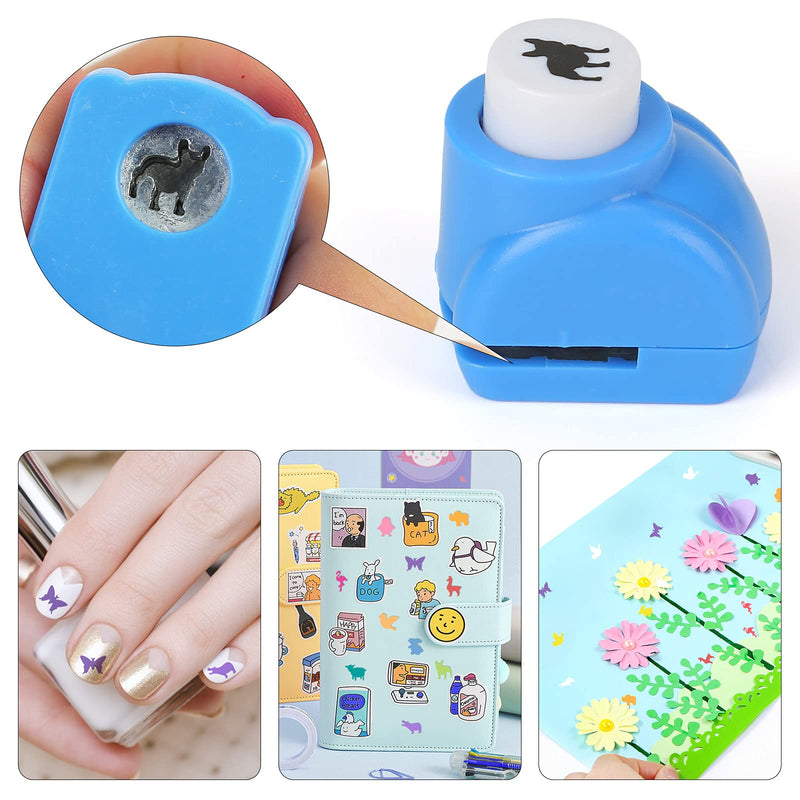 LoveInUSA Animals Hole Punch Set, 10PCS Kids Paper Craft Punches Decorative Hole Puncher for Crafting Scrapbook Nail Designs Blue - NewNest Australia