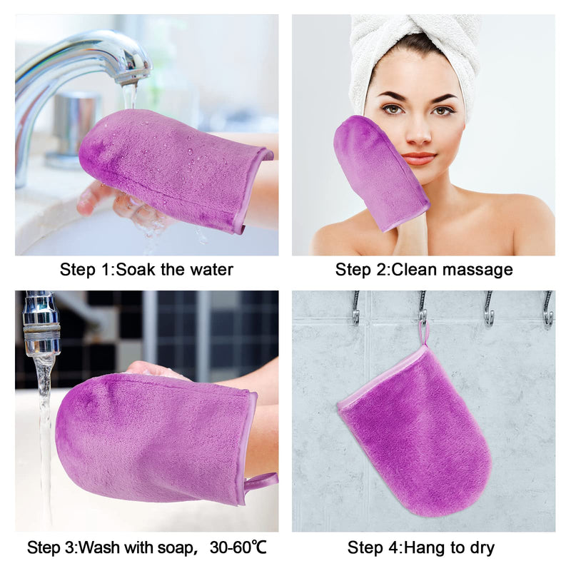 PHOGARY 8 Pcs Microfiber Wash Gloves Flannel Soft Wash Mitt Bath Spa Cloth Reusable Makeup Remover Gloves European Style Wash Cloth 15x21cm (8 Colors) 1 - NewNest Australia