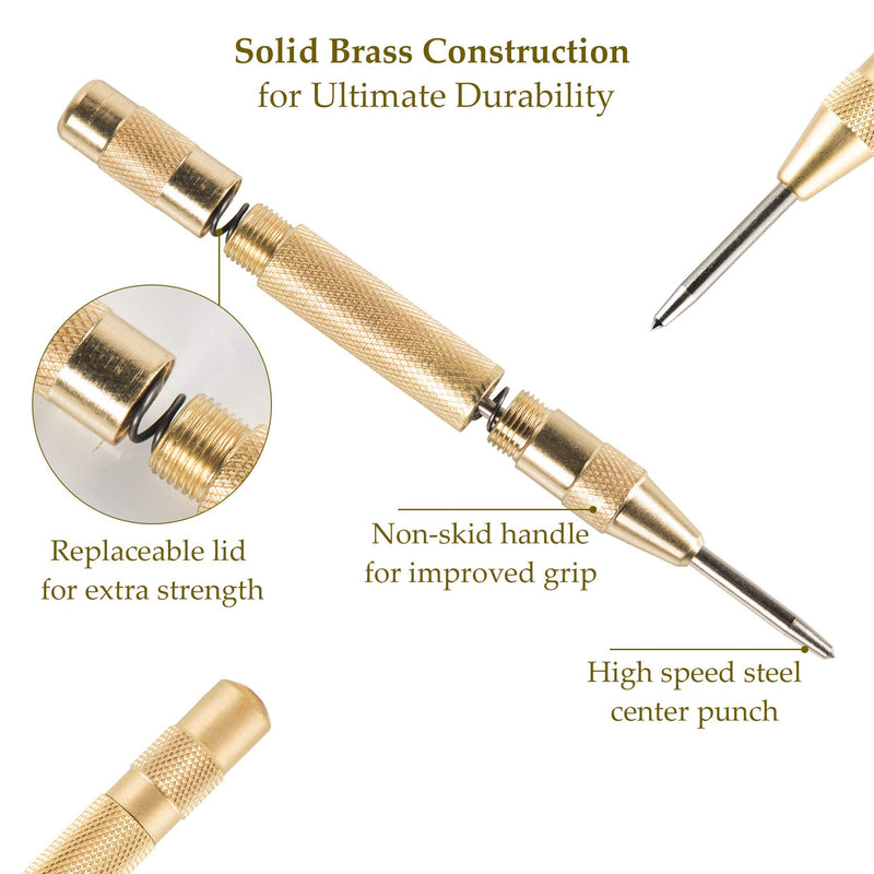 CO-Z HSS 5PCS Titanium Spiral Grooved Step Drill Bit Set with Automatic Center Punch, Unibit Drill Bits Set for Sheet Metal with Aluminum Case, Multiple Hole Stepped up Bits for DIY Lovers - NewNest Australia