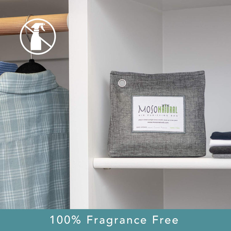 MOSO NATURAL: The Original Air Purifying Bag. 300g Stand Up Design. For Closets, Bathrooms, Pet Areas. An Unscented, Chemical-Free Odor Eliminator (Charcoal) 1 Pack - NewNest Australia