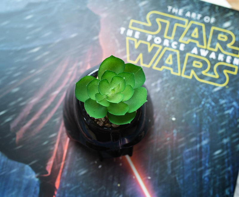 Star Wars Darth Vader Helmet 3-Inch Ceramic Mini Planter with Artificial Succulent | Small Flower Pot, Faux Indoor Plants For Desk Shelf, Home Decor Trinket Tray | Movie Gifts and Collectibles - NewNest Australia
