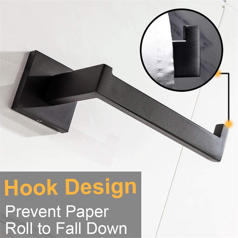 Nolimas Classic Paper Roll Holder Matte Black Wall Mounted SUS 304 Stainless Steel Bathroom Rust Proof Toilet Tissue Holder - NewNest Australia