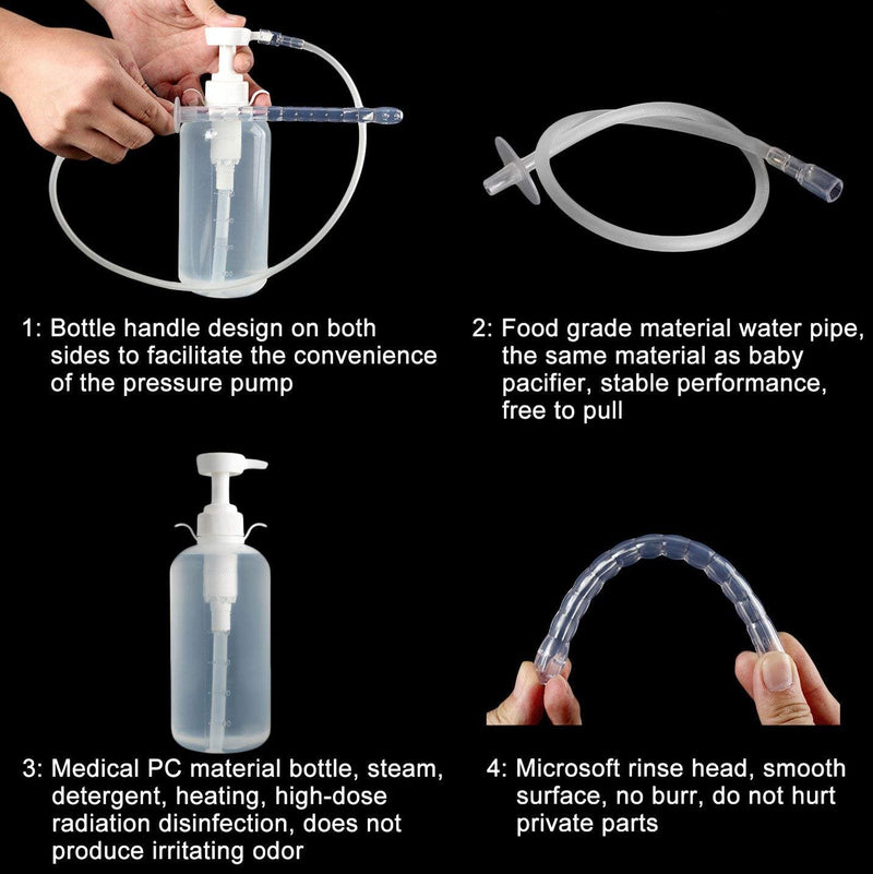 Enlove Intimate Shower Shower Men Shower And Vaginal Shower Enema Set For Intestinal Enema Syringe Enema Irrigator Hygiene Shower Pump Bottle For Women (600 Ml) - NewNest Australia