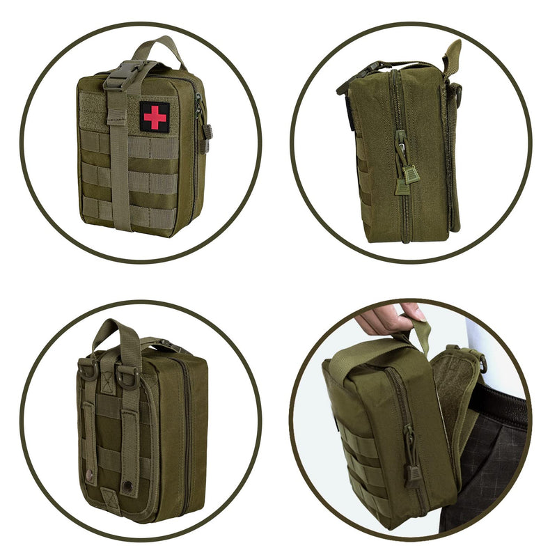 2 Pieces Krisvie First Aid Bag, Molle Empty Tactical Belt Bag, Edc Tactical Ifak Small Pouch, Suitable For Outdoor, First Aid Belt Bag, Camping Gadgets Set, Epa Bag, Travel Pharmacy, Motorcycle - NewNest Australia