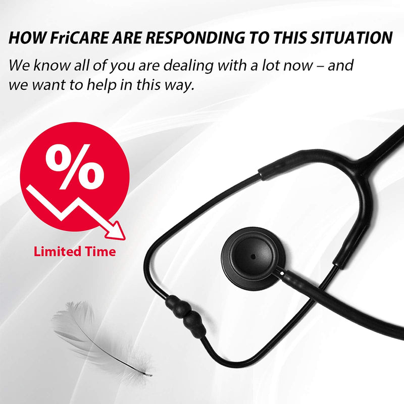 FriCARE Lightweight Dual Head Stethoscope for Medical Professionals Doctors, Aluminum Chestpiece and Headset (Black) Black - NewNest Australia