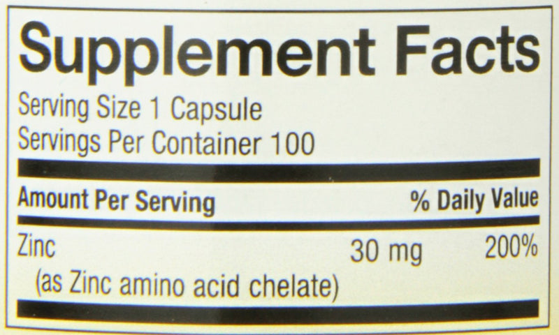 Nature's Way Zinc Chelate, Supports Immune Function*, 30 mg per Serving, 100 Capsules - NewNest Australia
