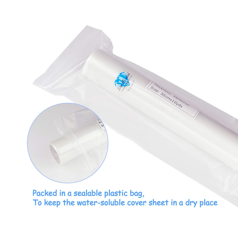 Wash Away Embroidery Stabilizer and Topping 35um Transparent Water-Soluble Film 10 Yards Roll 35um 10 Yards Film - NewNest Australia
