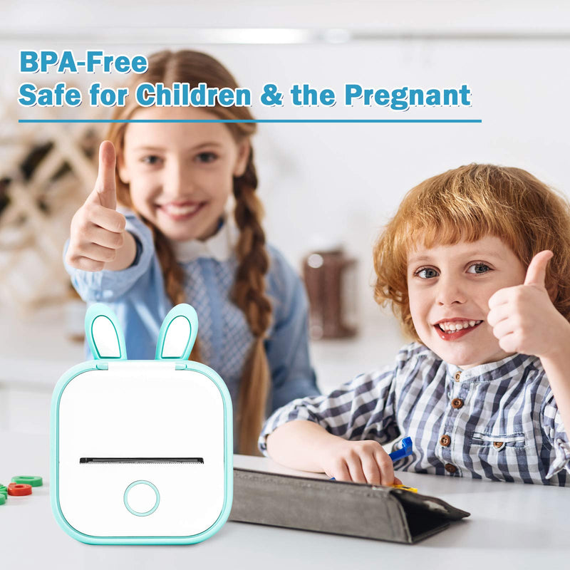 Memoking T02 Protective Case-Bunny Ears Shape Soft Silicone BPA-Free Cute Design Printer Cover, Compatible with T02 Mini Bluetooth Wireless Portable Mobile Pocket Printer, Green - NewNest Australia