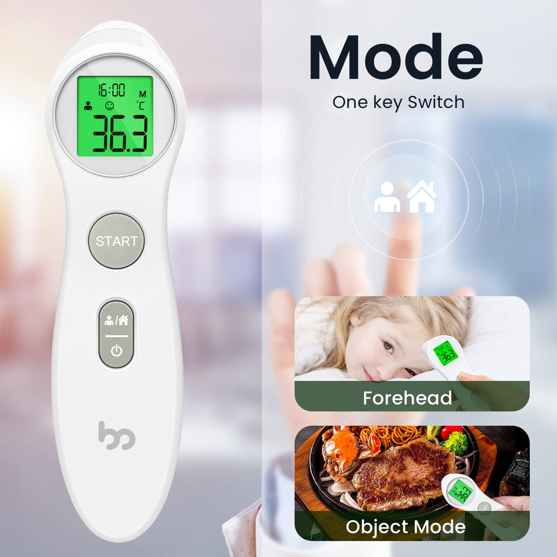 Femometer Forehead Thermometer for Adults Kids, Non Contact Infrared Thermometer, Digital Baby Thermometers Body Temperature Thermometer(All White) - NewNest Australia