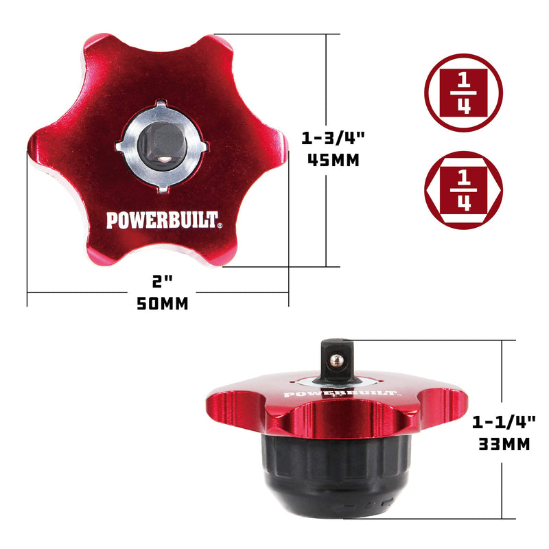 Powerbuilt 1/4-Inch Drive 2 in 1 Thumb Ratchet & Bits Driver, Finger Ratchet,Red,941248 - NewNest Australia