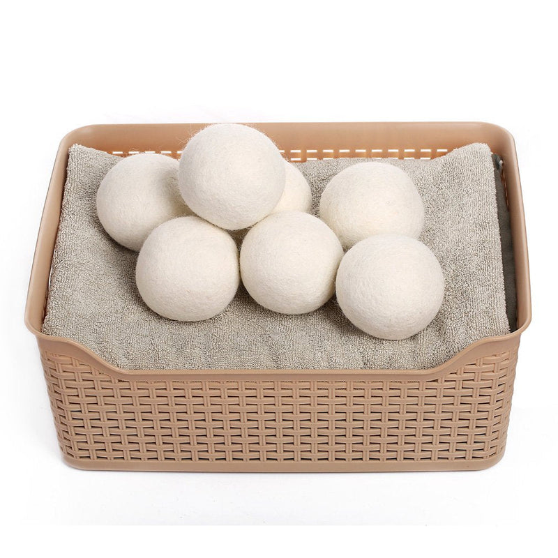 KINTOR Wool Dryer Balls XL 6 Pack 2.95", 100% New Zealand Wool Organic Fabric Softener, Hypoallergenic Baby Safe & Unscented, Chemical Free to Reduce Wrinkles & Static Cling, Shorten Drying Time White - NewNest Australia