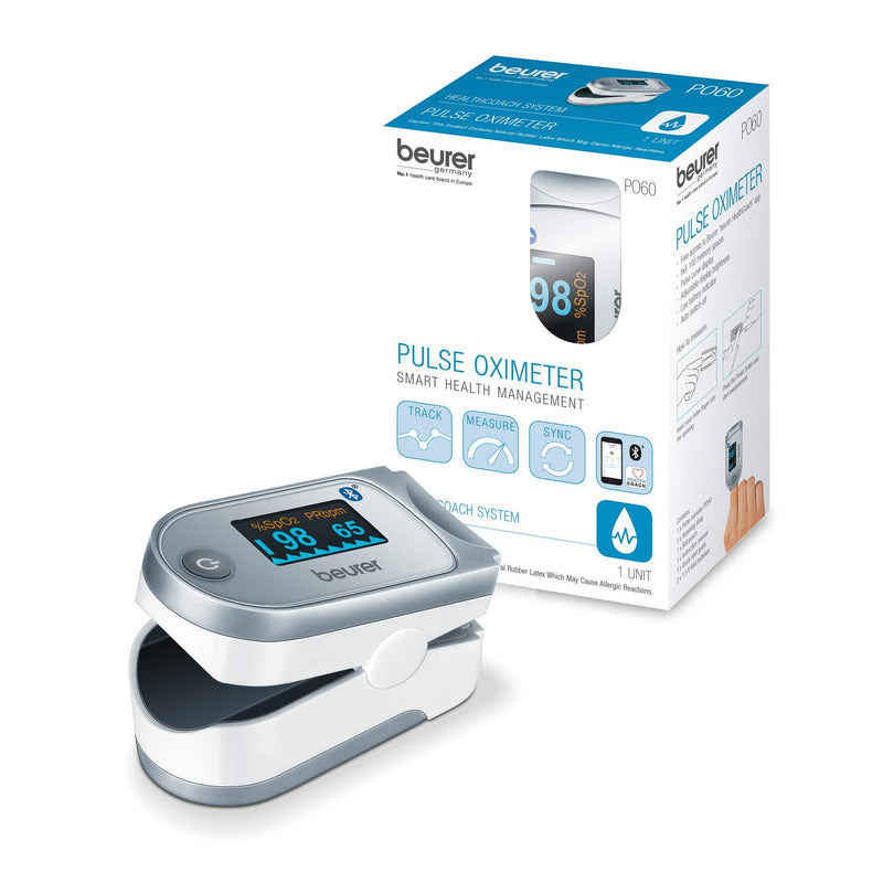 Beurer Bluetooth Digital fingertip Pulse Oximeter, Blood Oxygen Saturation & Pulse Rate Monitor with Accessories, 1 Count - NewNest Australia