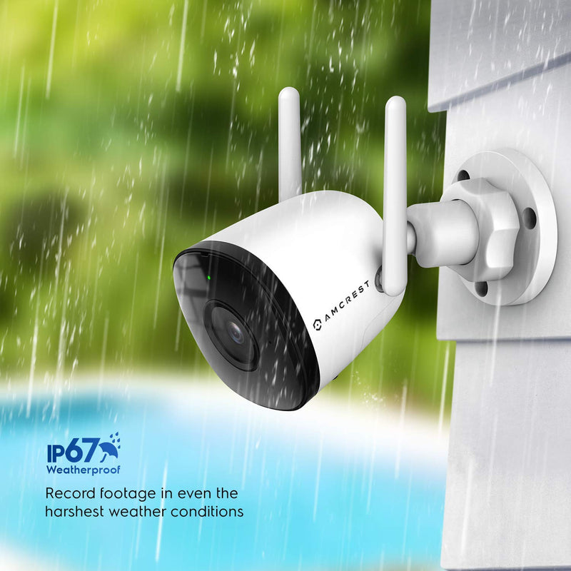 Amcrest 1080P WiFi Camera Outdoor, Smart Home 2MP Bullet IP Security Camera Outdoor Wireless, 98ft Nightvision, Built-in Mic, 102° FOV, 256GB MicroSD Storage (Sold Separately), ASH22-W (Wired Power) - NewNest Australia