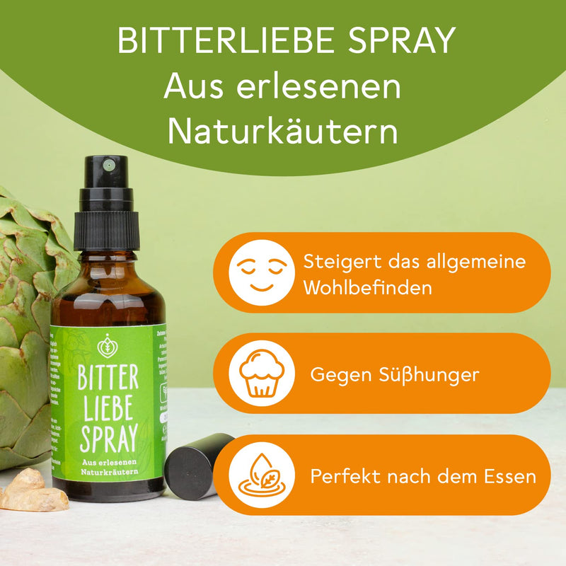 BitterLiebe® bitter substances spray 50ml I bitter drops from The Lions' Den I Hildegard von Bingen, bitter herbs - NewNest Australia